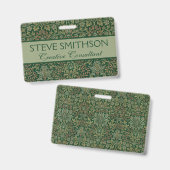 William Morris Flower Tuin-Groenten Badge (Voor- en achterkant)