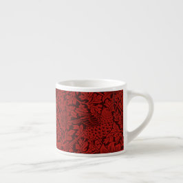 William Morris  Flowers Birds Red Espresso Kop