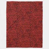 William Morris  Flowers Birds Red Fleece Deken (Voorkant)