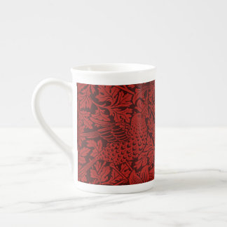 William Morris Flowers Birds Red Porselein Kop