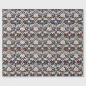 William Morris  Flowers Blauw Bloemenpatroon Cadeaupapier (Vlak)