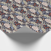 William Morris  Flowers Blauw Bloemenpatroon Cadeaupapier (Hoek)
