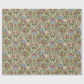 William Morris  Flowers Bloemen Blauw Roze Cadeaupapier (Vlak)