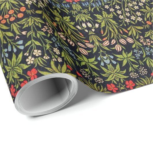 William Morris  Flowers Bloemenpatroon Cadeaupapier (Rol Hoek)