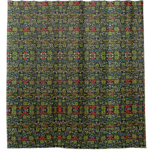 William Morris Flowers Bloemenpatroon Douchegordijn