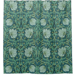 William Morris Flowers Bloemenpatroon Douchegordijn