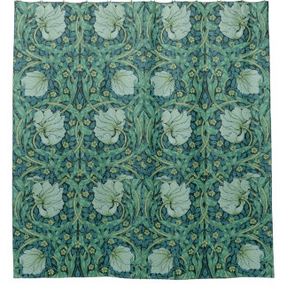 William Morris  Flowers Bloemenpatroon Douchegordijn