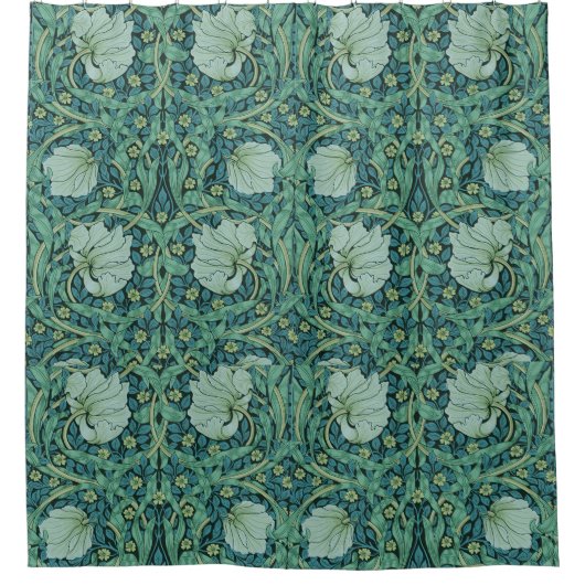 William Morris Flowers Bloemenpatroon Douchegordijn (Voorkant)