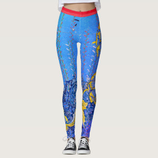 William Morris FLOWERS EN JAPANESE BLUE LEGGINGS