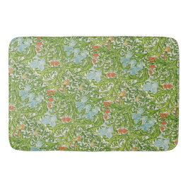 William Morris  Flowers Floral Green Pink Badmat