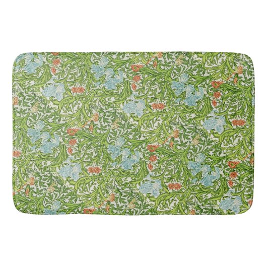 William Morris  Flowers Floral Green Pink Badmat (Voorkant)