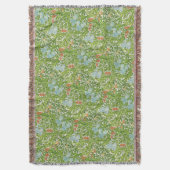 William Morris  Flowers Floral Green Pink Deken (Voorkant Verticaal)