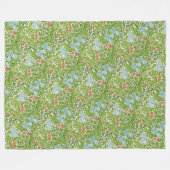 William Morris  Flowers Floral Green Pink Fleece Deken (Voorkant (Horizontaal))