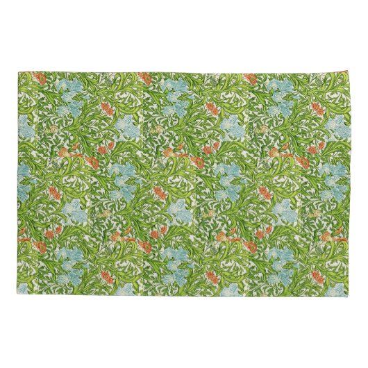 William Morris  Flowers Floral Green Pink Kussensloop (Achterkant-Links)