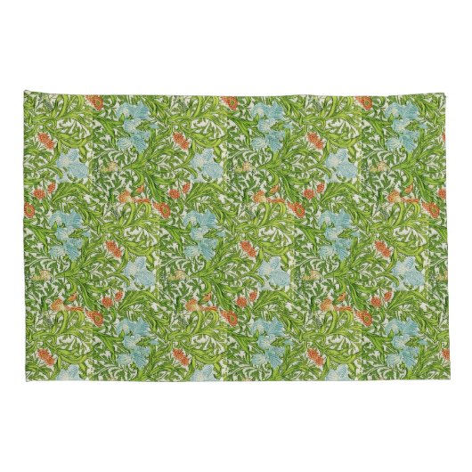 William Morris  Flowers Floral Green Pink Kussensloop (Achterkant-Rechts)