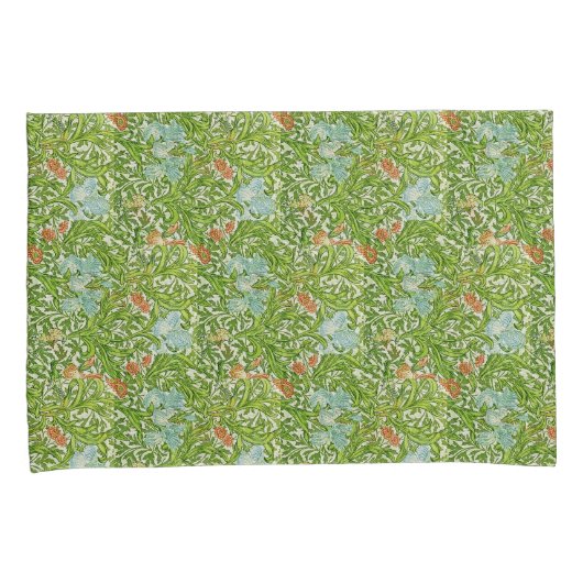 William Morris  Flowers Floral Green Pink Kussensloop (Voorkant-Rechts)
