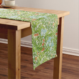 William Morris  Flowers Floral Green Pink Lange Tafelloper