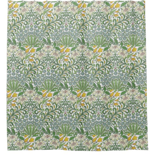  William Morris Flowers Garden Wallpaper Douchegordijn (Voorkant)