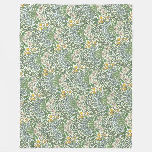  William Morris Flowers Garden Wallpaper Fleece Deken (Voorkant)