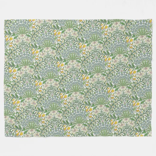  William Morris Flowers Garden Wallpaper Fleece Deken (Voorkant (Horizontaal))