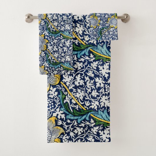 William Morris - Flowers & Leaves Pattern Bad Handdoek (Insitu)