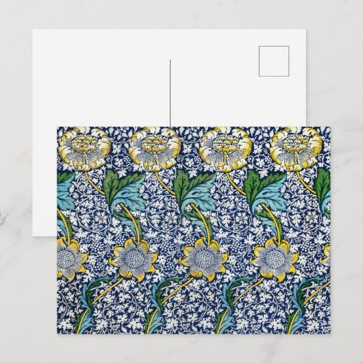 William Morris -  Flowers & Leaves Pattern Briefkaart (Voorkant / Achterkant)