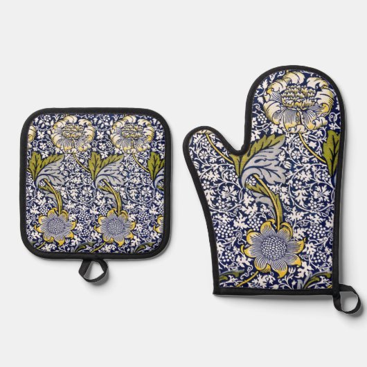 William Morris - Flowers & Leaves Pattern Ovenwant & Pannenlap Set (Voorkant)