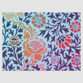 William Morris FLOWERS OVER BLUE Tissue Paper Tissuepapier