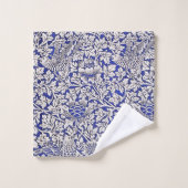 William Morris  Flowers Vogels Blauw Wit Bad Handdoek (Wasdoekje)
