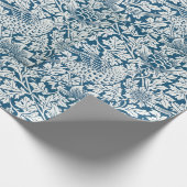 William Morris  Flowers Vogels Blauw Wit Cadeaupapier (Hoek)