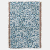 William Morris  Flowers Vogels Blauw Wit Deken (Voorkant Verticaal)