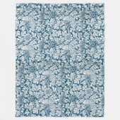 William Morris  Flowers Vogels Blauw Wit Fleece Deken (Voorkant)