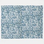 William Morris  Flowers Vogels Blauw Wit Fleece Deken (Voorkant (Horizontaal))