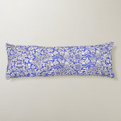 William Morris Flowers Vogels Blauw Wit Lichaamskussen (Achterkant)