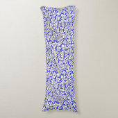 William Morris Flowers Vogels Blauw Wit Lichaamskussen (Voorkant Verticaal)