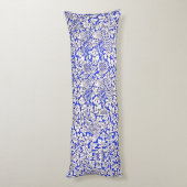 William Morris Flowers Vogels Blauw Wit Lichaamskussen (Achterkant (Verticaal))