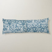 William Morris  Flowers Vogels Blauw Wit Lichaamskussen (Achterkant)