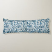 William Morris  Flowers Vogels Blauw Wit Lichaamskussen (Voorkant)