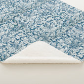 William Morris  Flowers Vogels Blauw Wit Sherpa Deken (3/4)