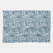 William Morris  Flowers Vogels Blauw Wit Theedoek (Horizontaal)