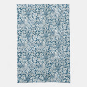 William Morris  Flowers Vogels Blauw Wit Theedoek (Verticaal)