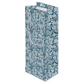 William Morris  Flowers Vogels Blauw Wit Wijn Cadeautas (Achterkant Gekanteld)