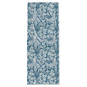 William Morris  Flowers Vogels Blauw Wit Wijn Cadeautas (Achterkant)