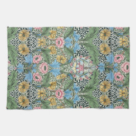 William Morris  Flowers Yellow Blue Theedoek