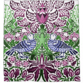 William Morris Folk Art Birds Bloemen Eikels Douchegordijn (Voorkant)