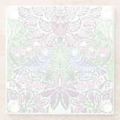 William Morris Folk Art Birds Bloemen Eikels Glazen Onderzetter (Achterkant)