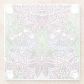 William Morris Folk Art Birds Bloemen Eikels Glazen Onderzetter (Achterkant)
