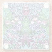 William Morris Folk Art Birds Bloemen Eikels Glazen Onderzetter (Achterkant)