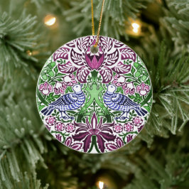 William Morris Folk Art Birds Bloemen Eikels Keramisch Ornament