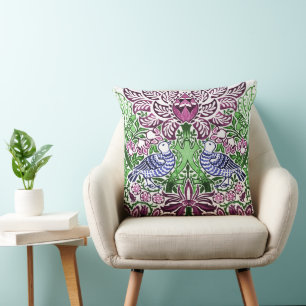 William Morris Folk Art Birds Bloemen Eikels Kussen
